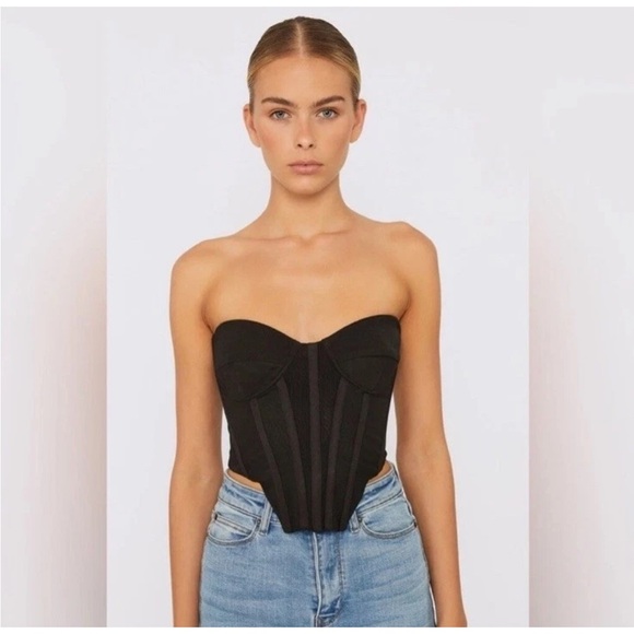 Bardot Lithium Mesh Bustier In Black Size Medium - Picture 1 of 8